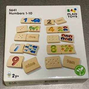 Plan Toys Montessori Numbers 1-10 Wooden Counting Set #5641 Eco Learning Toy 2Y+